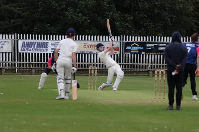 Brid U15s look to power the ball to the boundary.