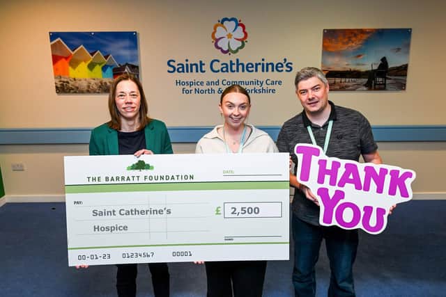Barratt Foundation donates £2,500 to Scarborough-based Saint Catherine's Hospice