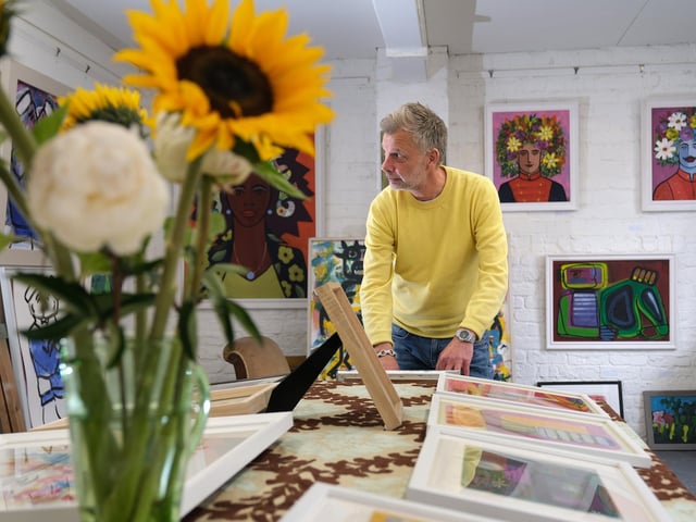 Enjoying the work at Gladstone Studio.