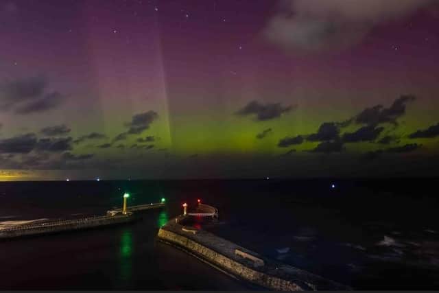 Richard Randle captured this image of the Aurora Borealis off the coast of Whitby.