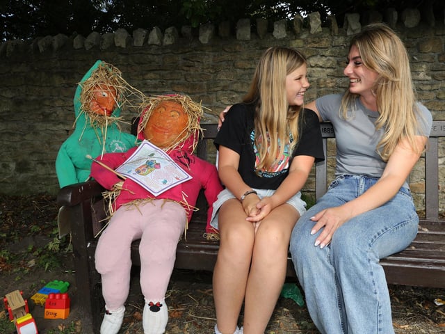 Isla and Megan take a break. picture: Richard Ponter