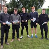 Eskdale School GCSE students get their results, from left: Dylan Locker, Jack McLoughlin, Marcus Stamp, Jack Clarkson and Jackson Price.