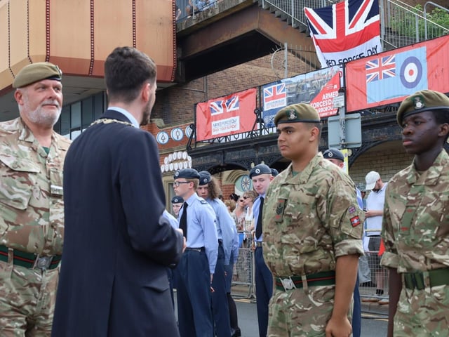 Preparing for the display.