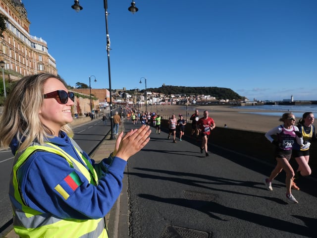 Scarborough 10k runners are cheered on. Photo by Richard Ponter