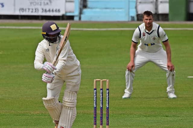 Gihan Koralge flicks through the leg side on his way to a brilliant 98. PHOTOS BY SIMON DOBSON