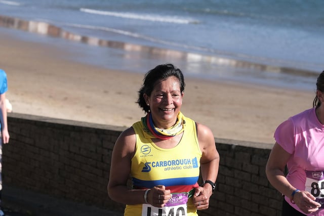 Scarborough AC's Mel Padgham in action at the Scarborough 10k