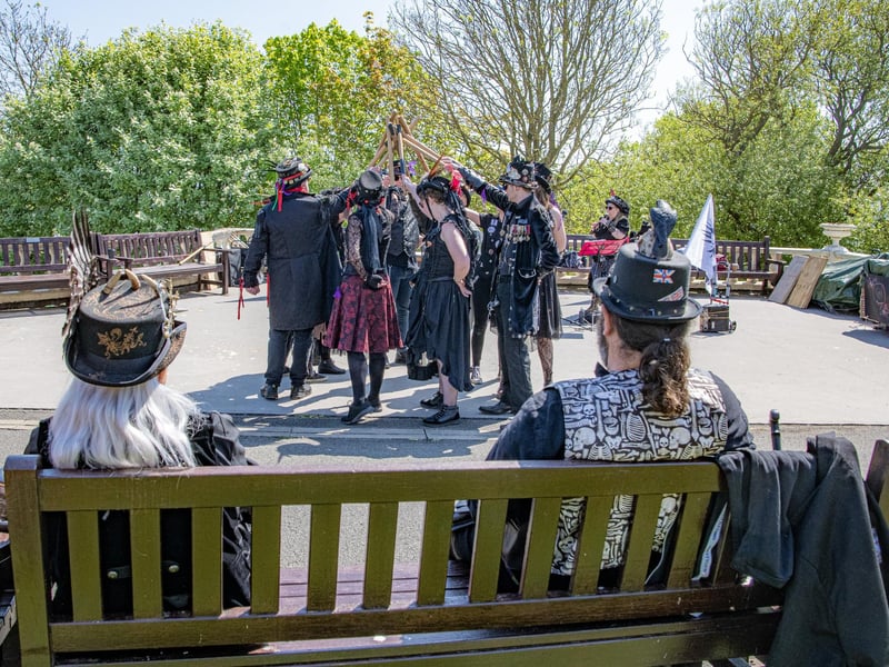 Raven Morris perform at the Steampunk Weekend in Filey.