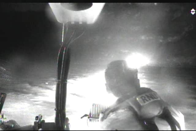 Whitby RNLI face challenging conditions during the rescue - Image: Whitby RNLI Lifeboat