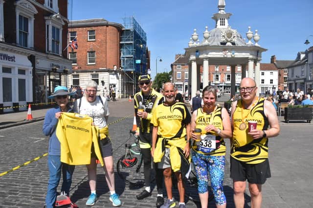 Bridlington Road Runners enjoy refreshments after the Beverley 10K.