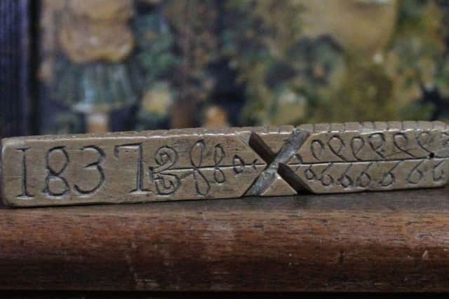 Knitting Sheath with apotropaic mark.