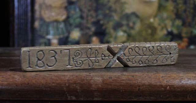 Knitting Sheath with apotropaic mark.