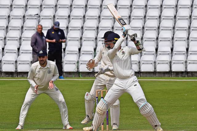 Harrogate's Henry Thompson top scored for his side with 67. PHOTOS BY SIMON DOBSON