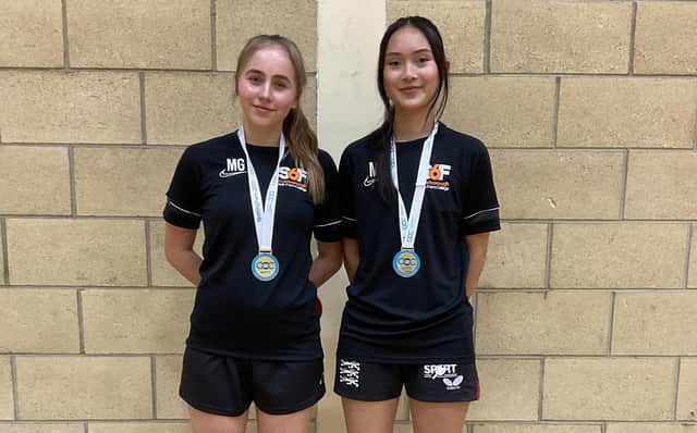 Scarborough Sixth Form College stars Mia Gardner and Moke Warburton netted national table tennis glory.
