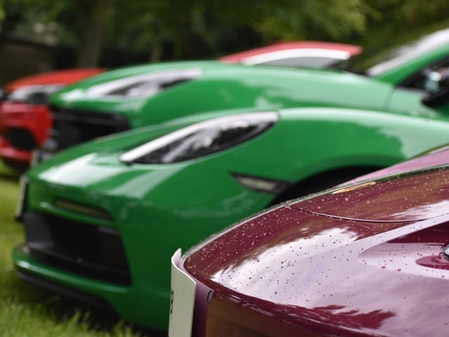 The weather was warm but unsettled on the day of the event.