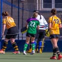 Laura Anderson Cornforth scores Danby's opener to halve the visitors' lead. PHOTOS BY BRIAN MURFIELD