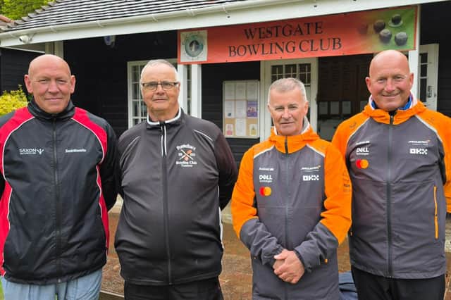 From left, runners-up Andy Webb and Stuart Thompson, and East Yorkshire Doubles winners Ian Richardson and Alan Landers.
