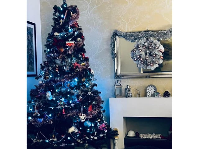 This Bridlington resident has gone for quite a dark theme, which contrasts beautifully with the lights on the tree.