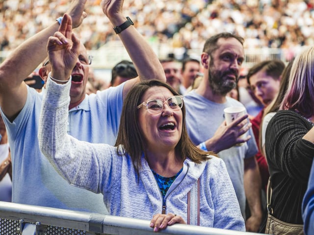Fans enjoying the gig.