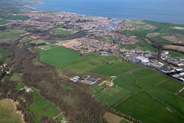 Aerial view of Broomfield Farm, near Whitby.