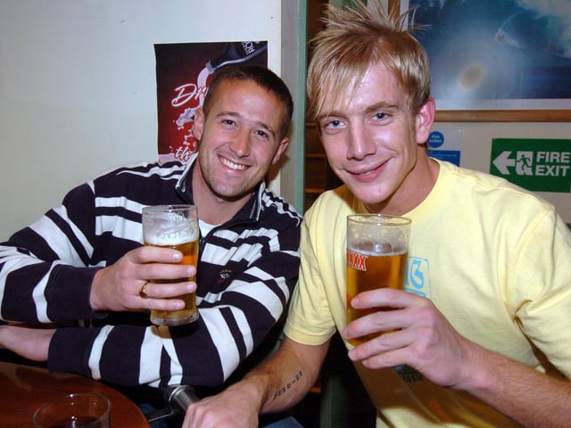 Paul from Bradford visiting his friend John from Scarborough, catching up over a pint.