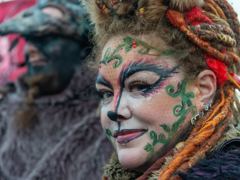 Enjoying the Krampus Run.