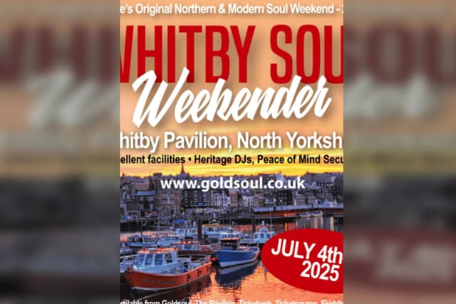 The Whitby Soul Weekender takes place from July 4 until July 6 at the Whitby Pavilion. event will feature the best in Northern Soul, Motown and Modern Soul with the North's best loved DJ's. .