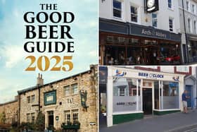 Clockwise from left: The Good Beer Guide Emmerdale cover, Whitby micropubs Arch and Abbey, and Beer O'Clock.