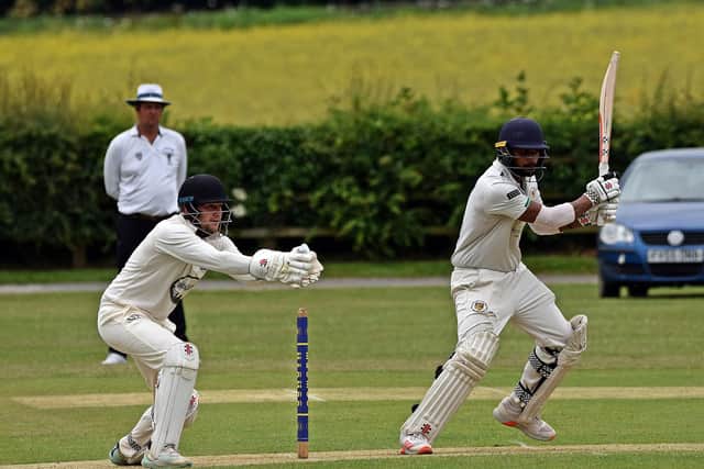 Malton's Gehan Seneviratne displayed good patient to help his side post a score.