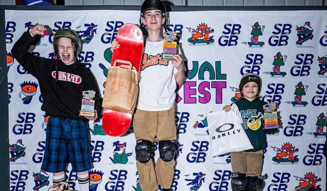 Scarborough skateboarder Lorenzo Ferrari finished second in the Manchester event.