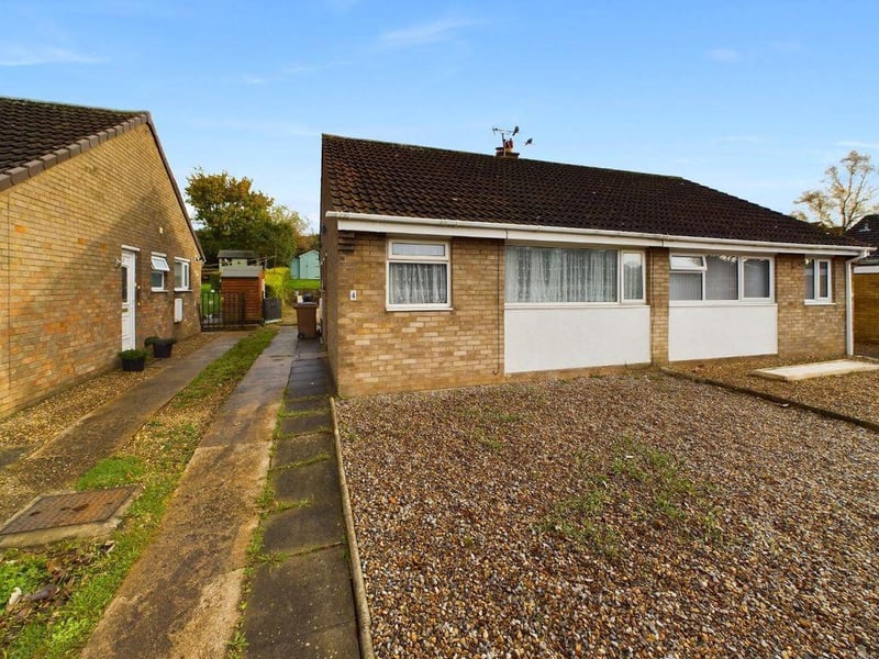 This 2two bedroom semi-detached bungalow is for sale with Hunters for £159,950.