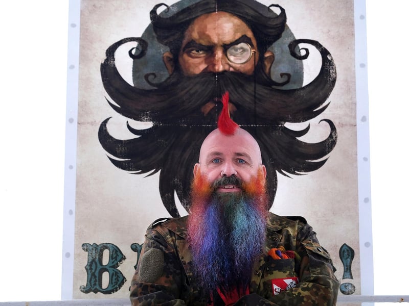 Scarborough Beard Festival at The Spa - Neil Loggie shows off his colourful beard
