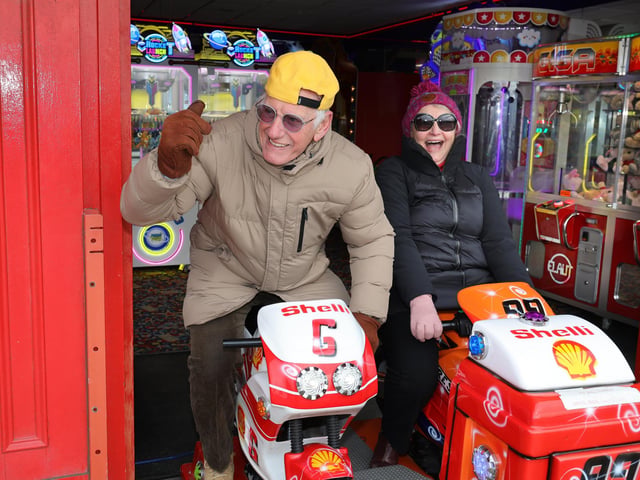 Having some cheeky fun on the amusements