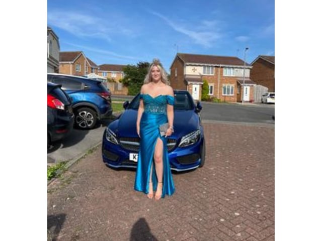 Alicia Blair from Bridlington School is looking beautiful in blue.