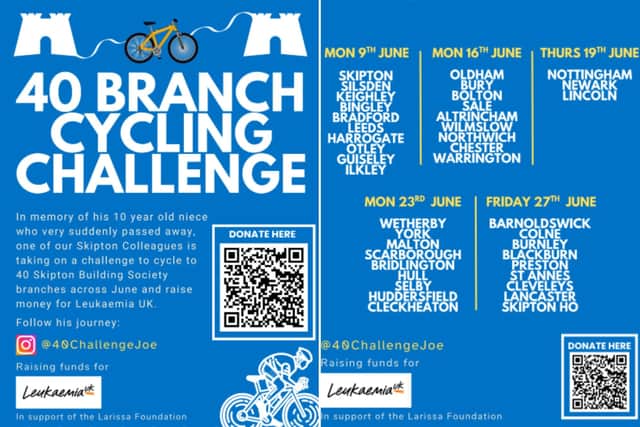 Joe Guest will be cycling almost 400 miles in five days, to raise money for Leukaemia UK.