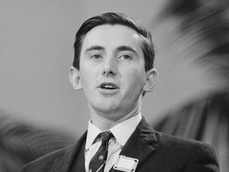 David Steel, the MP for Roxburgh, Selkirk and Peebles, addresses the Liberal Party Conference in Scarborough, UK, September 23, 1965.