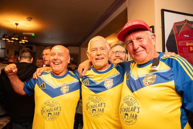 This trio of dedicated Boro fans are delighted with their new away shirts.