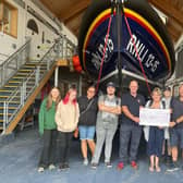 Christopher Arundell's family presenting the donation cheque to Scarborough RNLI - Image credit: RNLI/Chris Arundell
