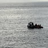 The inshore lifeboat launched following a crew pager alert at 7.35am on 24 August 2023 and the crew went to assist a small fishing vessel with engine failure off the East Pier. (Pic: RNLI/Mick Cowper)