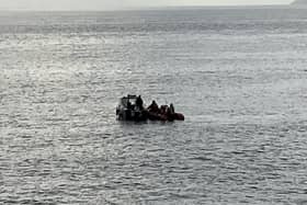 The inshore lifeboat launched following a crew pager alert at 7.35am on 24 August 2023 and the crew went to assist a small fishing vessel with engine failure off the East Pier. (Pic: RNLI/Mick Cowper)