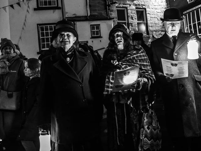 Lovely mono shot of singers down at The Dock.