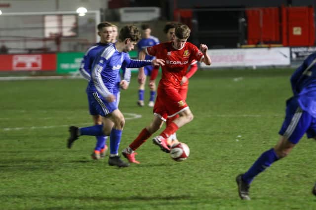 Riley Cooper on the ball for Town. Photo by Rhys O'Callaghan