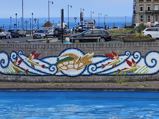 Jo created the incredible murals at Whitby outdoor paddling pool on West Cliff