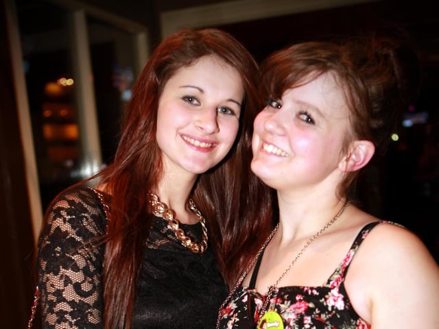 Beth and Amy looking stunning in Blue Lounge