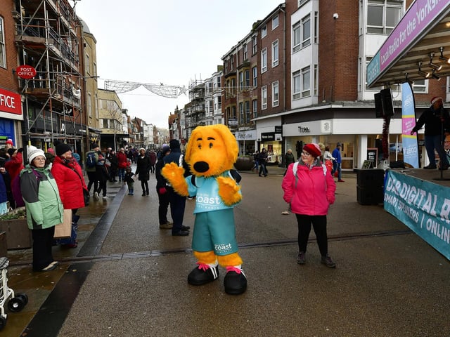 The This Is The Coast mascot brightens up the town.