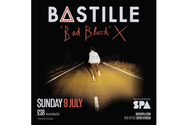 Chart-toppers Bastille are coming to Bridlington Spa on July 9. 2023 marks the 10th Anniversary of Bastille's twice No.1 debut album, Bad Blood. In celebration of its release the band announce a series of very special one-off shows next summer, giving fans the opportunity to hear the album played live in its entirety alongside other fan favourites.