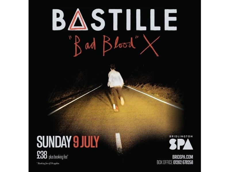 Chart-toppers Bastille are coming to Bridlington Spa on July 9. 2023 marks the 10th Anniversary of Bastille's twice No.1 debut album, Bad Blood. In celebration of its release the band announce a series of very special one-off shows next summer, giving fans the opportunity to hear the album played live in its entirety alongside other fan favourites.