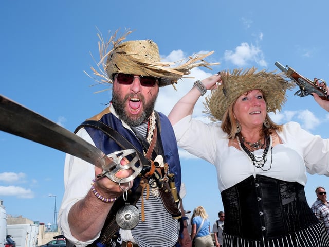 Steampunks Mark and Dawn in Bridlington.