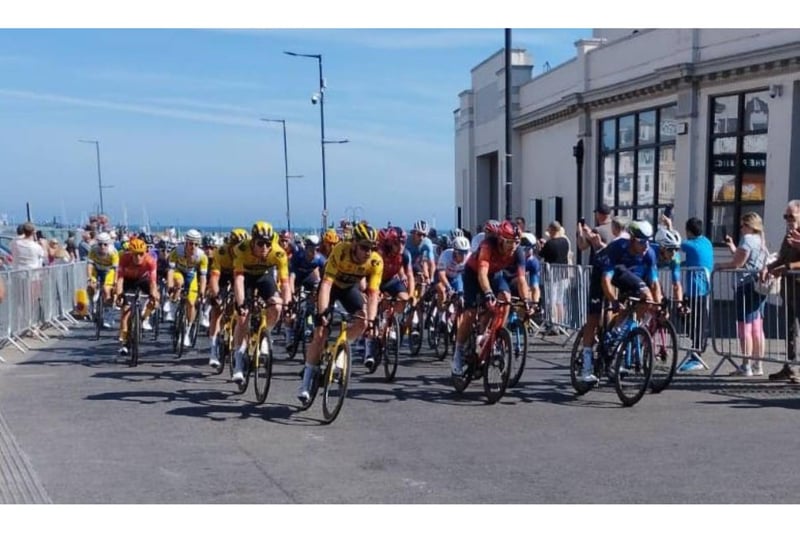 This reader photo shows the action packed race coming past Bridlington Spa.