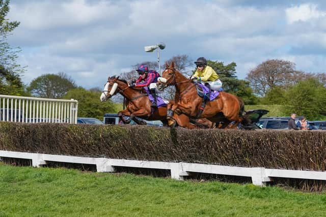 Artiste d'Ainay, yellow silks won the Thank You Barry Foxton For 50 years Of Fence Building! Restricted at Charm Park. Photo by Tom Milburn Photography