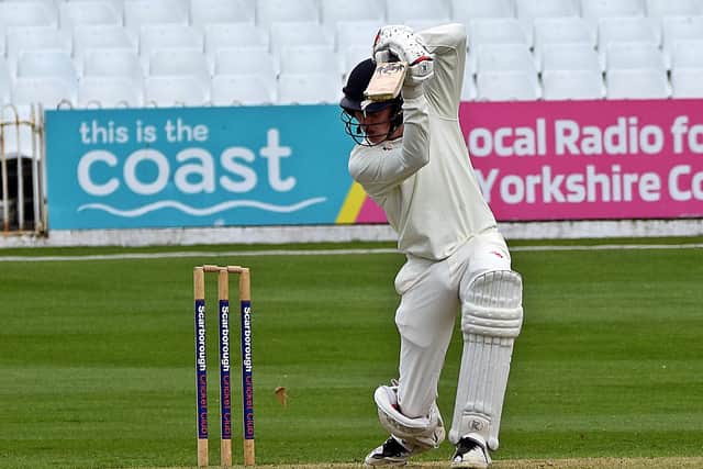 Londesborough Park batter Harvey Laverack in action during the win against Scarborough CC 2nds at North Marine Road. PHOTO BY SIMON DOBSON